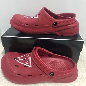 GUESS Mens Croc Style Dark Red Shoes Delray US SZ 9M New in Box LCBGC4